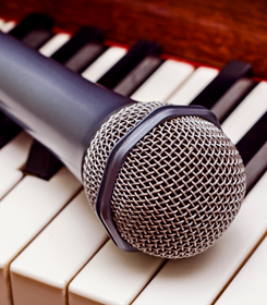 Microphone on Piano
